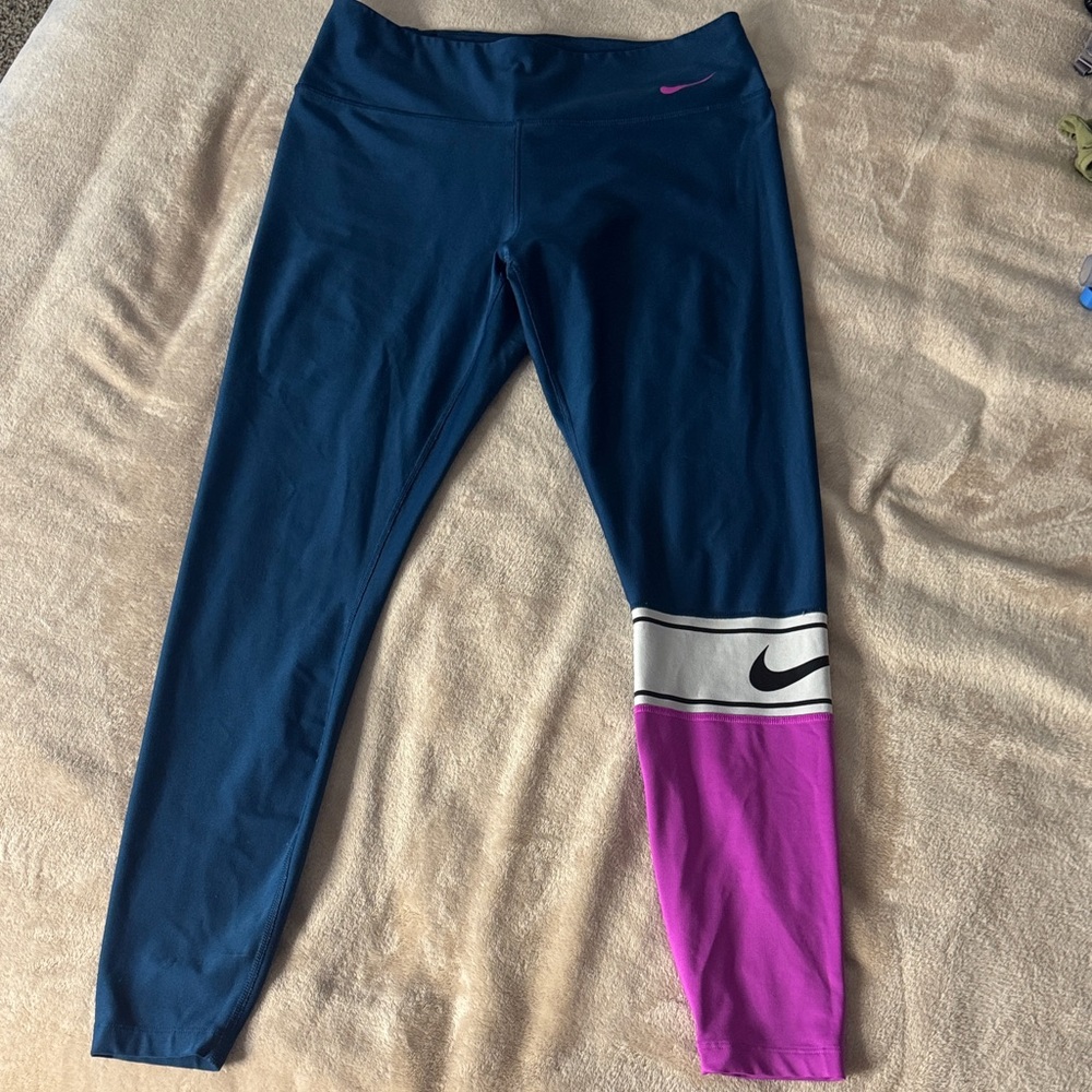 Nike Navy and Magenta Leggings